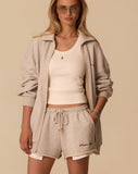 LE CLUB COLLAR ZIP HOODIE - GREY