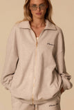 LE CLUB COLLAR ZIP HOODIE - GREY
