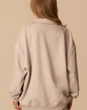 LE CLUB COLLAR ZIP HOODIE - GREY