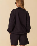 LE CLUB COLLAR ZIP HOODIE - NAVY