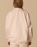 LE CLUB COLLAR ZIP HOODIE - WARM WHITE