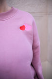 Світшот Pink oversized sweatshirt with hearts