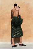 CROCO GREEN MIDI SKIRT