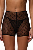 SHEER LACE SHORTS BLACK