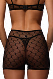SHEER LACE SHORTS BLACK