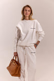 Signature Logo Embroidered Crewneck - Warm White