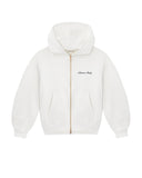 Signature Logo Embroidered Zip Hoodie - Warm White