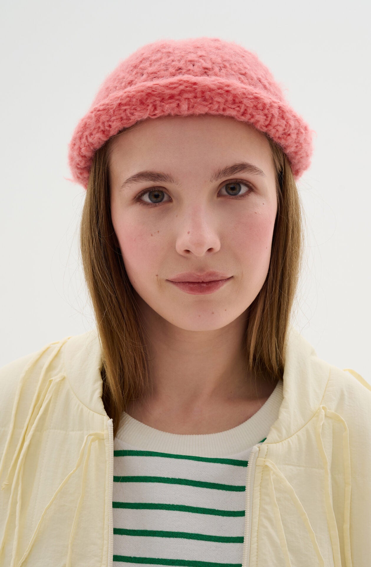 Шапочка біні шовкова колір лосось