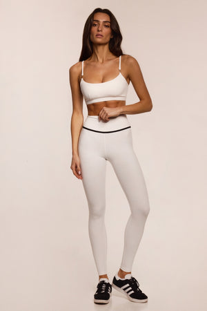 Ultimate Piping White Leggings