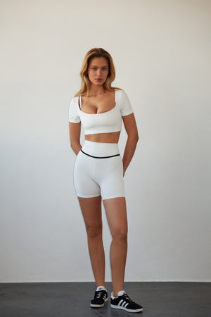 Ultimate Piping White Shorts