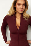 Ultimate Sculpting Zip Up Jacket - Burgundy