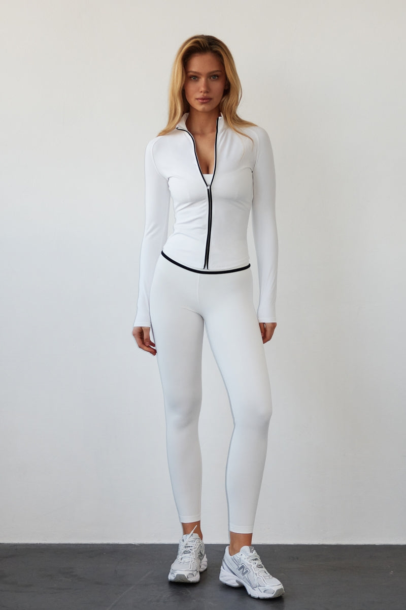 Ultimate Sculpting Zip Up Jacket - White