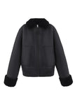 Двостороння дублянка-бомбер чорна