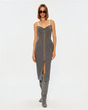 Сукня футляр міді на бретелях