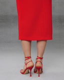 Шкіряні босоніжки на підборах